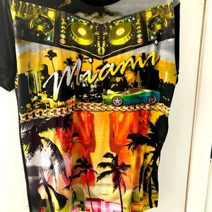 Nobility deisgner boutique Miami nightlife graphic logo club party shirt medium!